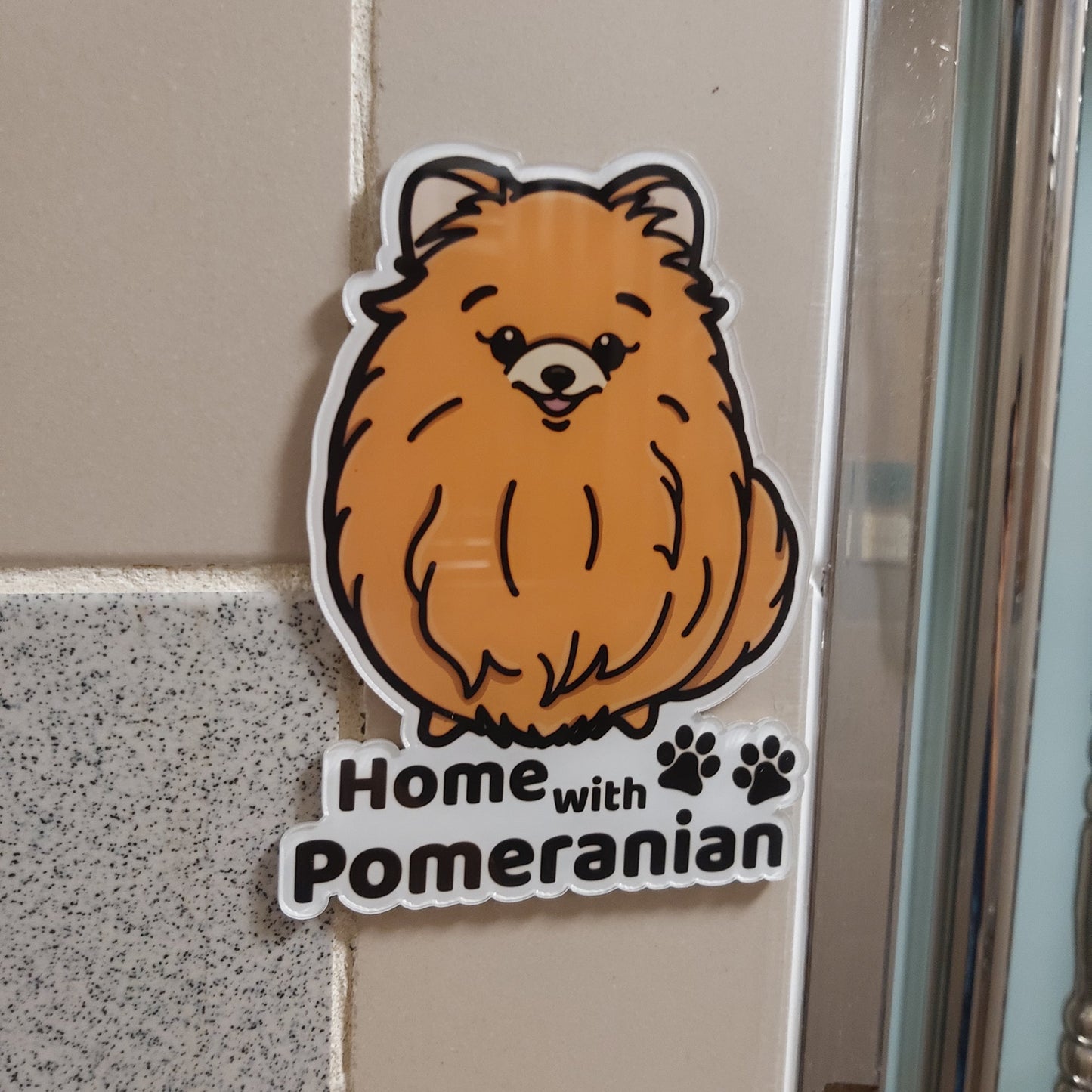 Home with Pomeranian 松鼠狗 博美犬門牌