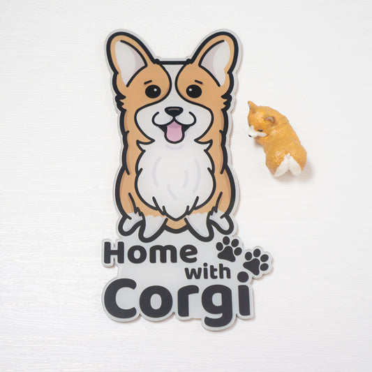 Home with corgi 哥基門牌