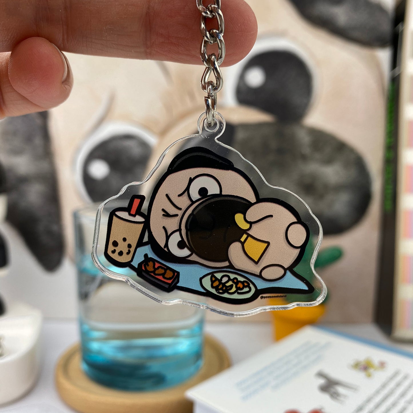 Starling Mike double-sided keychain let's play it together