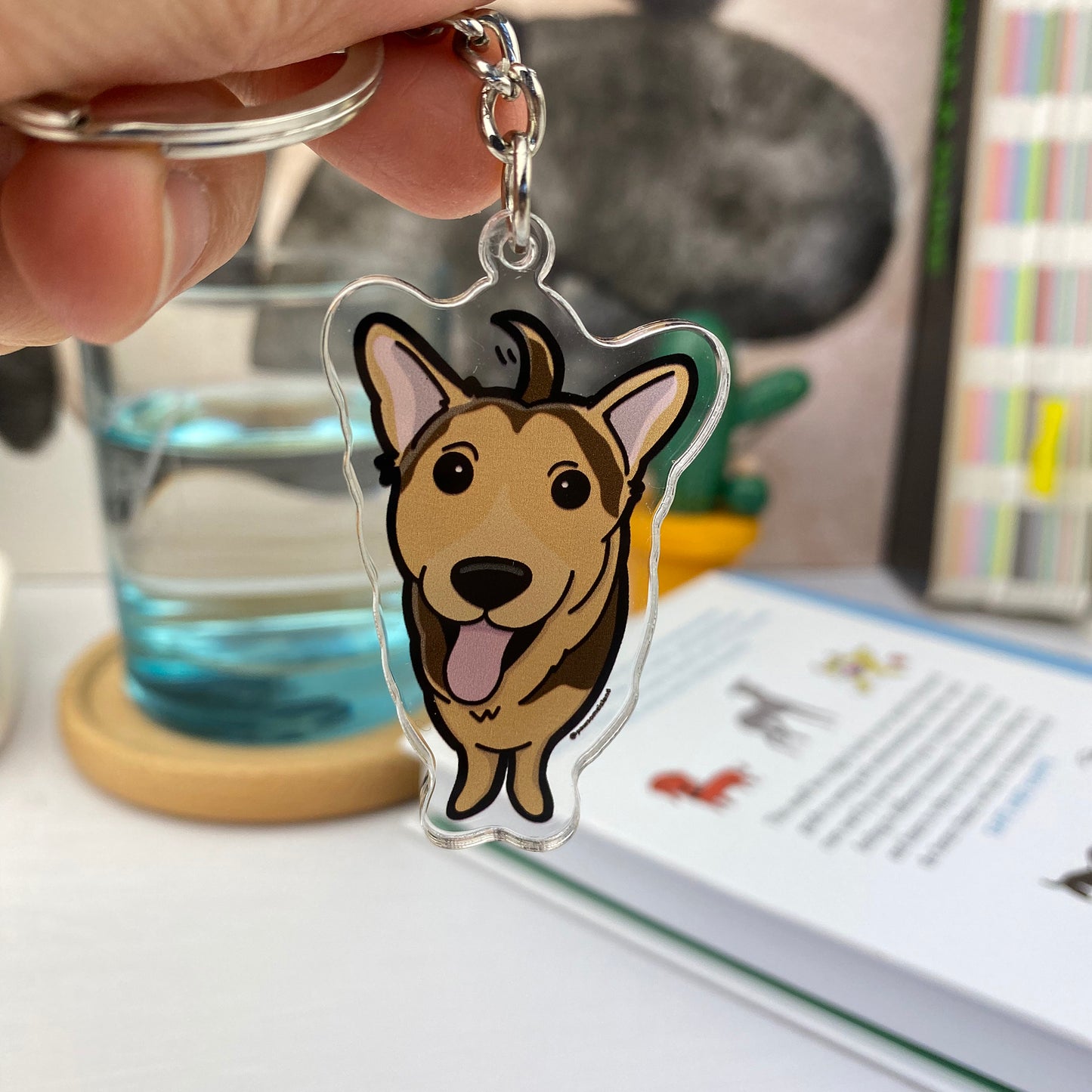 Pekingese dog double-sided keychain pendant