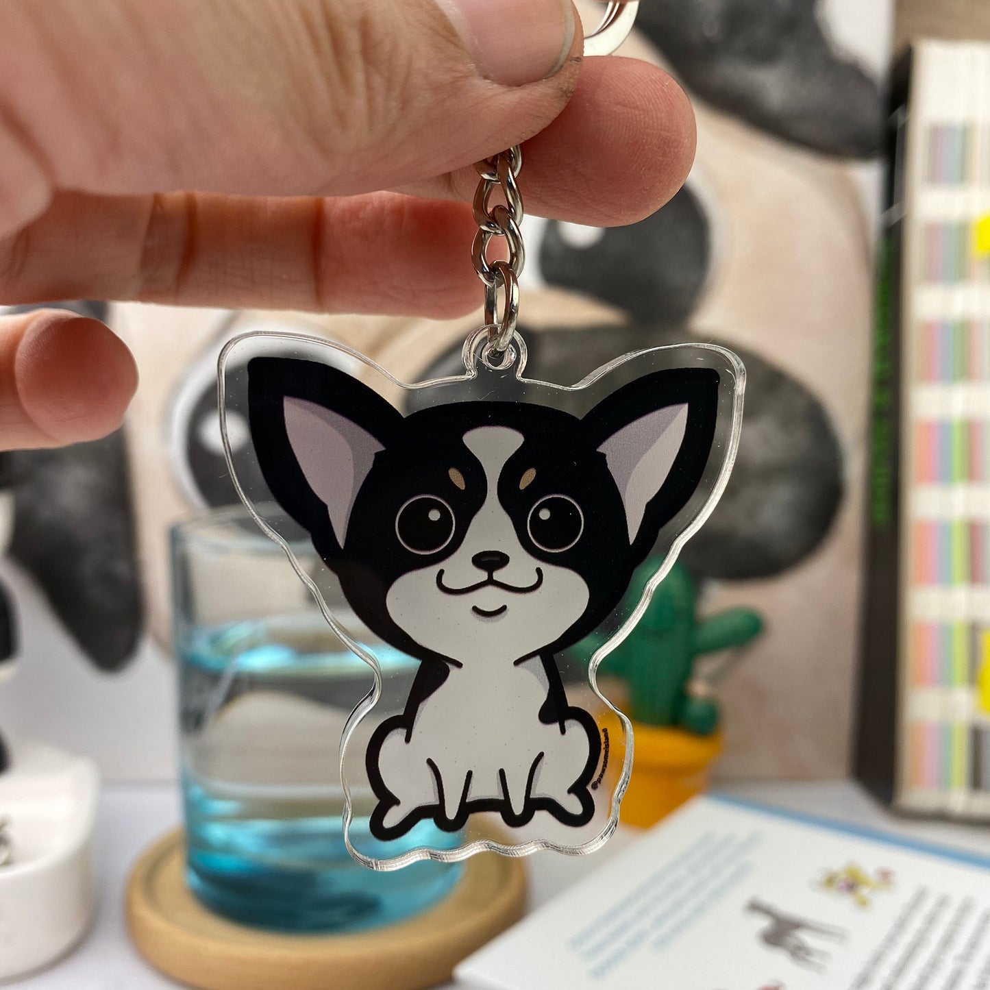 Pekingese dog double-sided keychain pendant