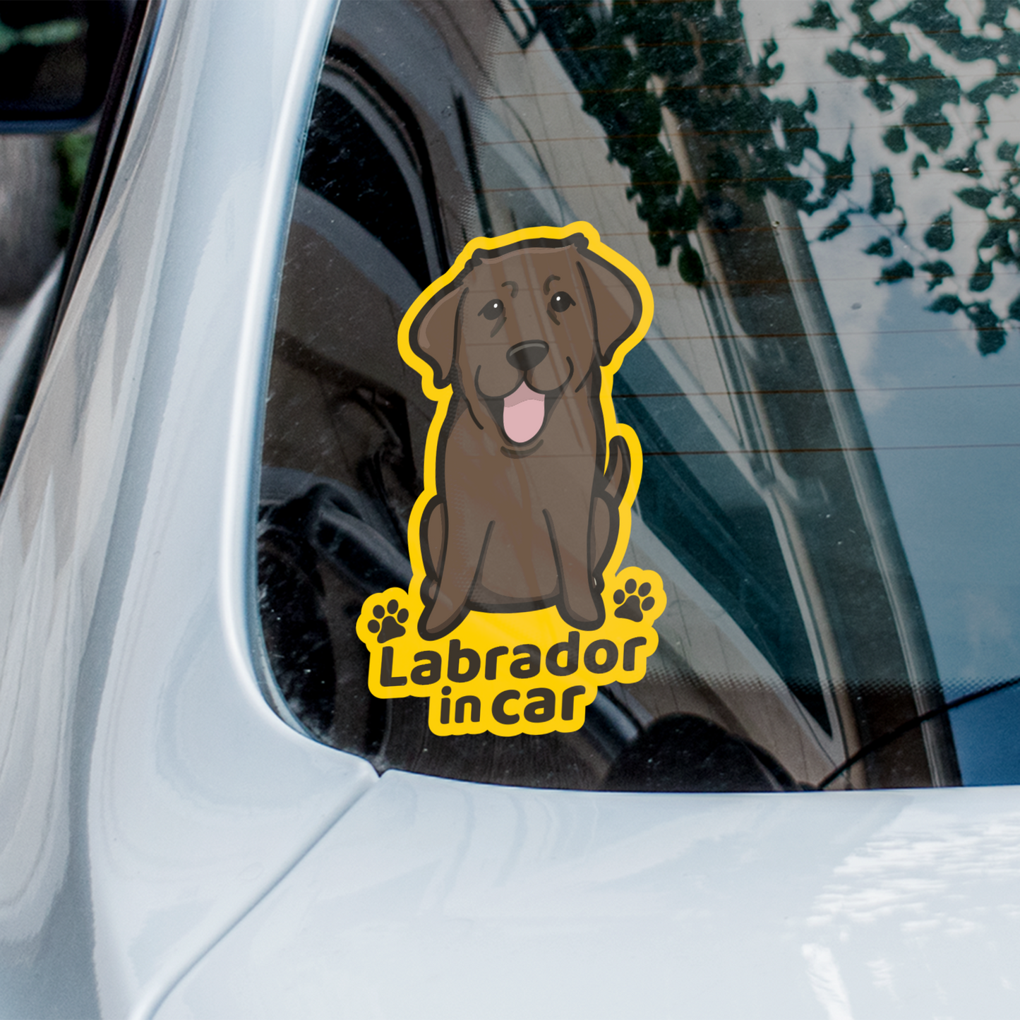 Labrador in car 拉布拉多汽車貼紙（車內反貼）