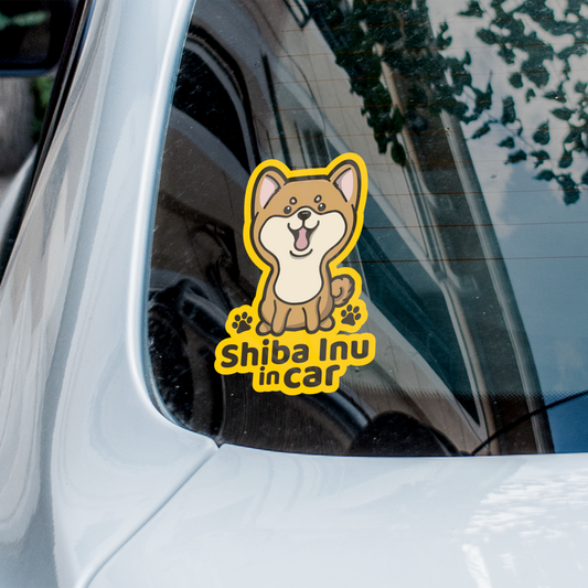 Shiba Inu Car Sticker, Shiba Inu Cute Dog Vinyl Sticker, Sticks On The Inside Facing Out
